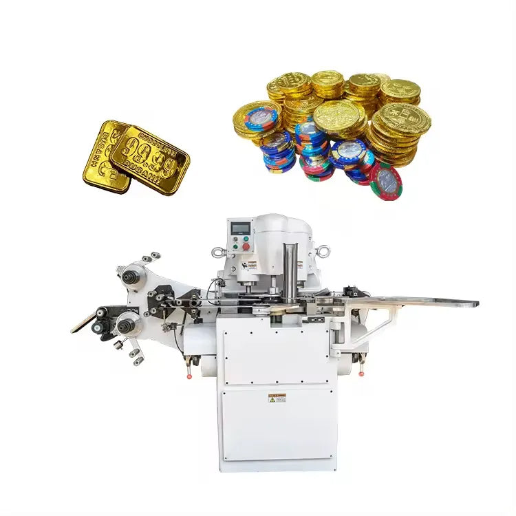 Automatic Flow Packing Wrapping Machine Bestselling High Speed Gold Coin Chocolate