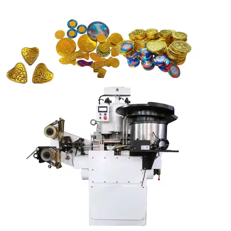 Automatic Flow Packing Wrapping Machine Bestselling High Speed Gold Coin Chocolate