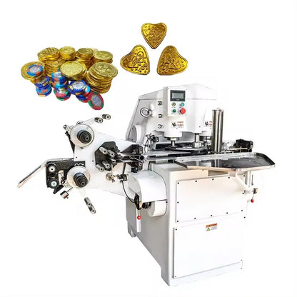 Automatic Flow Packing Wrapping Machine Bestselling High Speed Gold Coin Chocolate